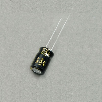 Radial lead aluminum electrolytic capacitor